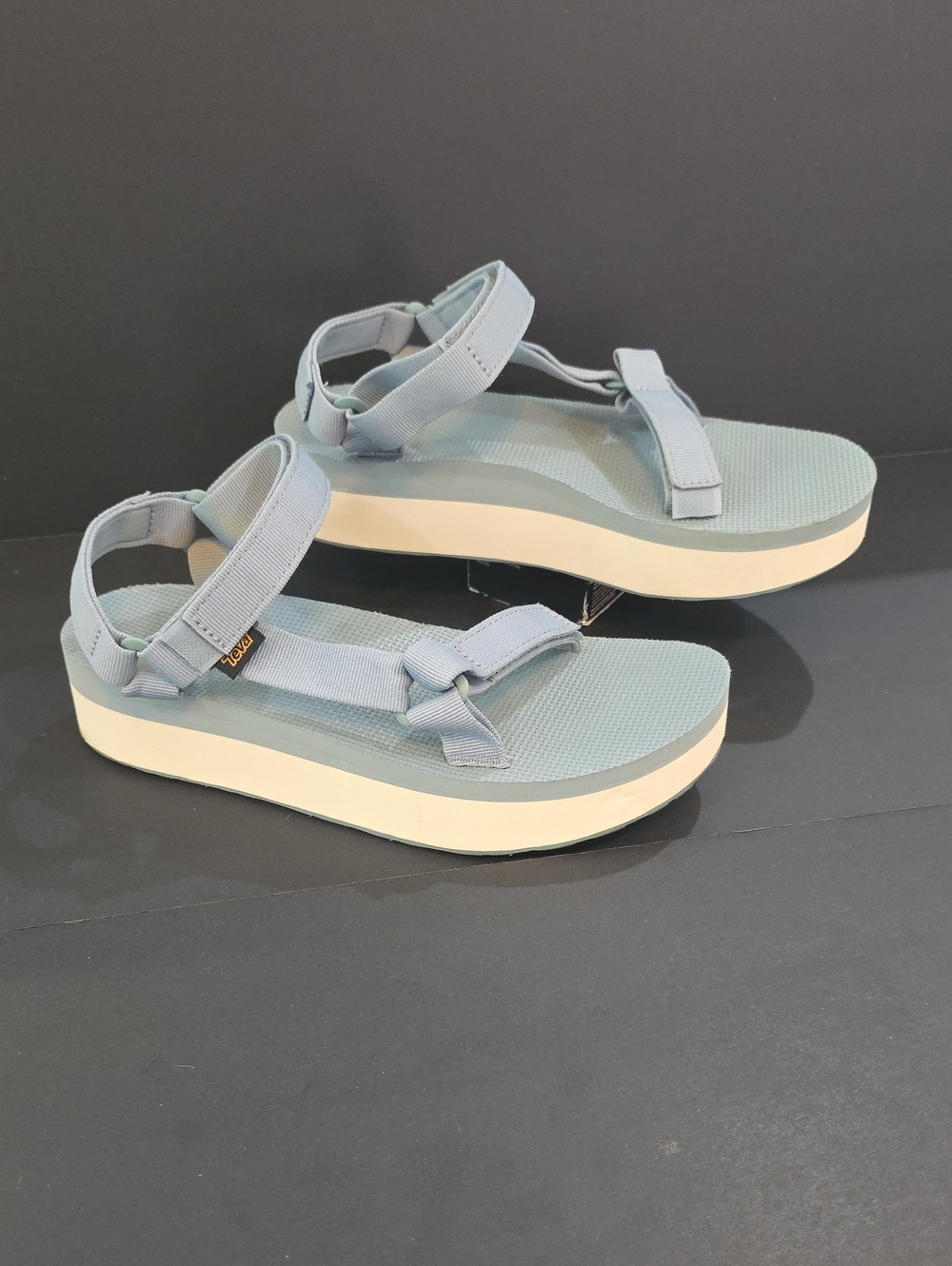 Teva Flatform Women's Pale Blue Platform Sport Sandals Size 10